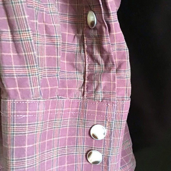 Lucchese Men's Burgundy Plaid Western Button-Down Shirt - Picture 4 of 5